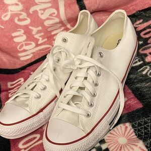 Converse Men’s White and Red Sneakers